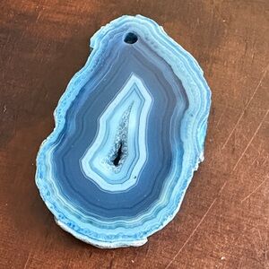 Blue Agate Slice Pendant